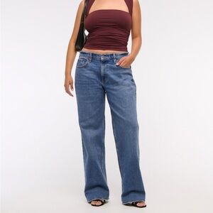 Abercrombie Baggy Low Rise Jeans Medium Wash